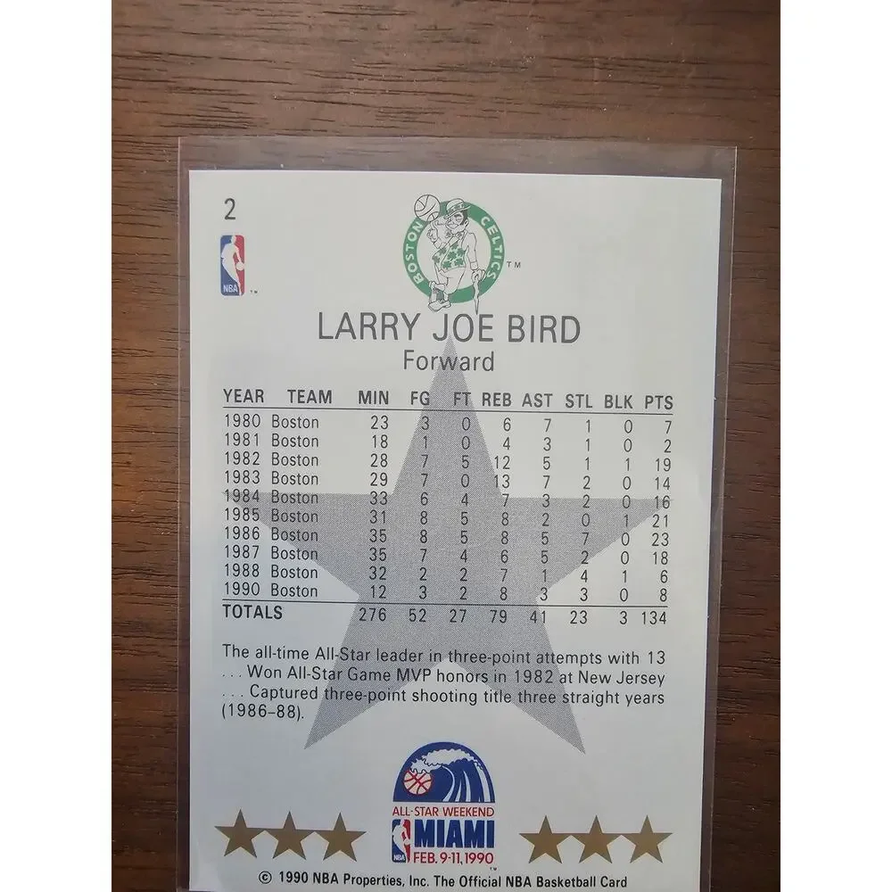 Larry Bird 1990-1991 NBA Hoops #2 - Boston Celtics - NBA - All Star - Fresh Pull